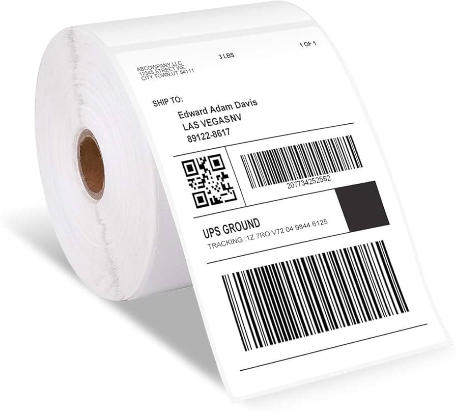 4 × 6 Inch (100 × 150 mm) Direct Thermal Label Sticker Roll | 400 Labels per Roll | Wholesale Price