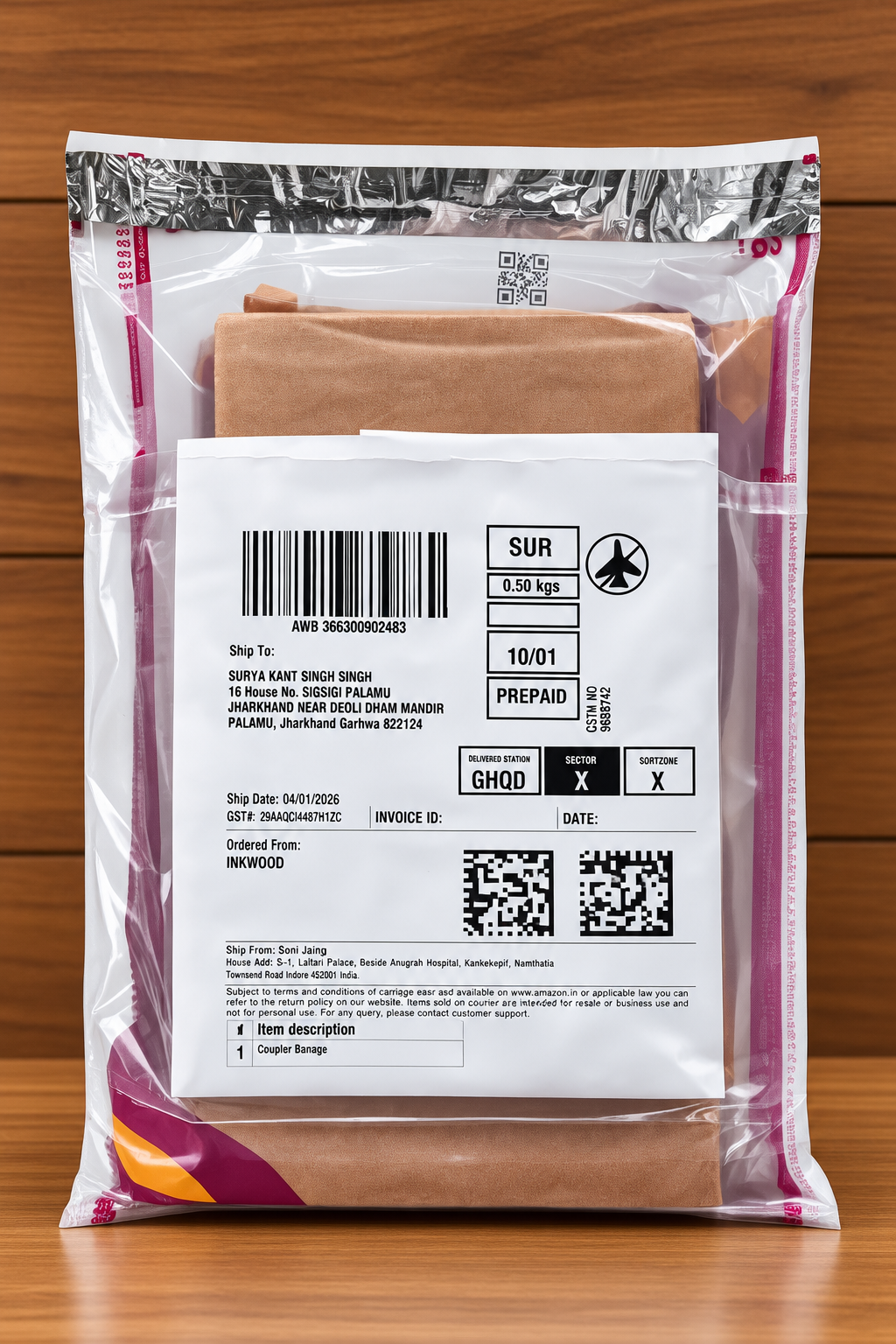Meesho Transparent POD Courier Bag with Pocket | 100% Barcode Working