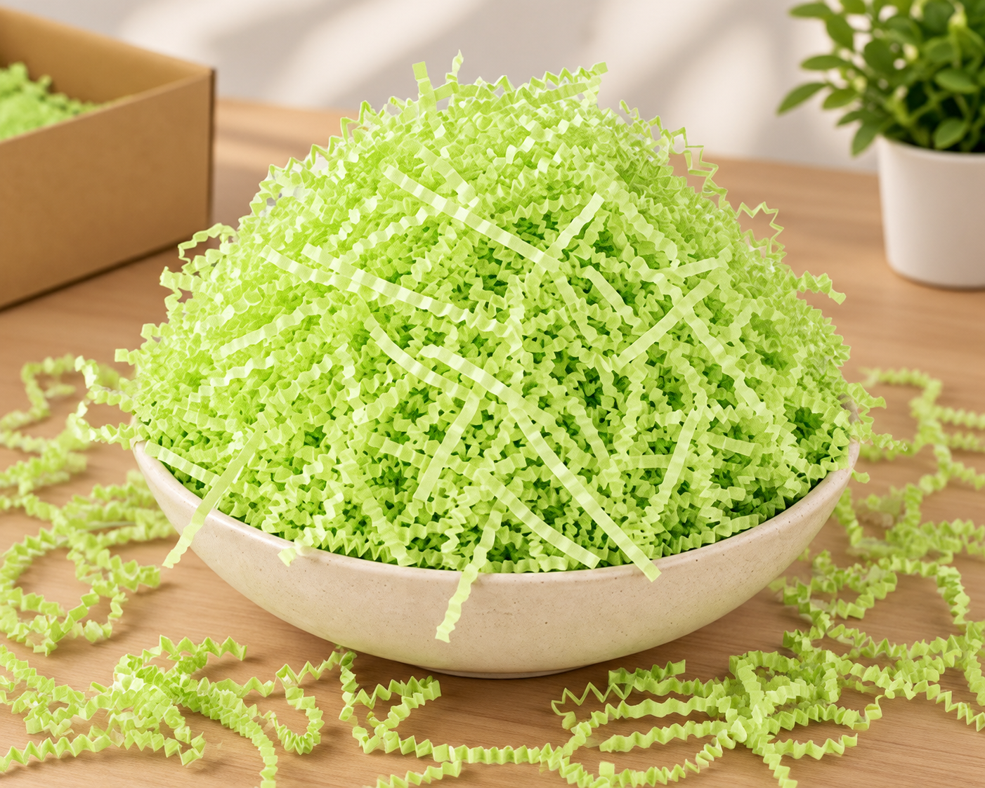 Light Green Shredded Paper for Gift Box Packaging Filler