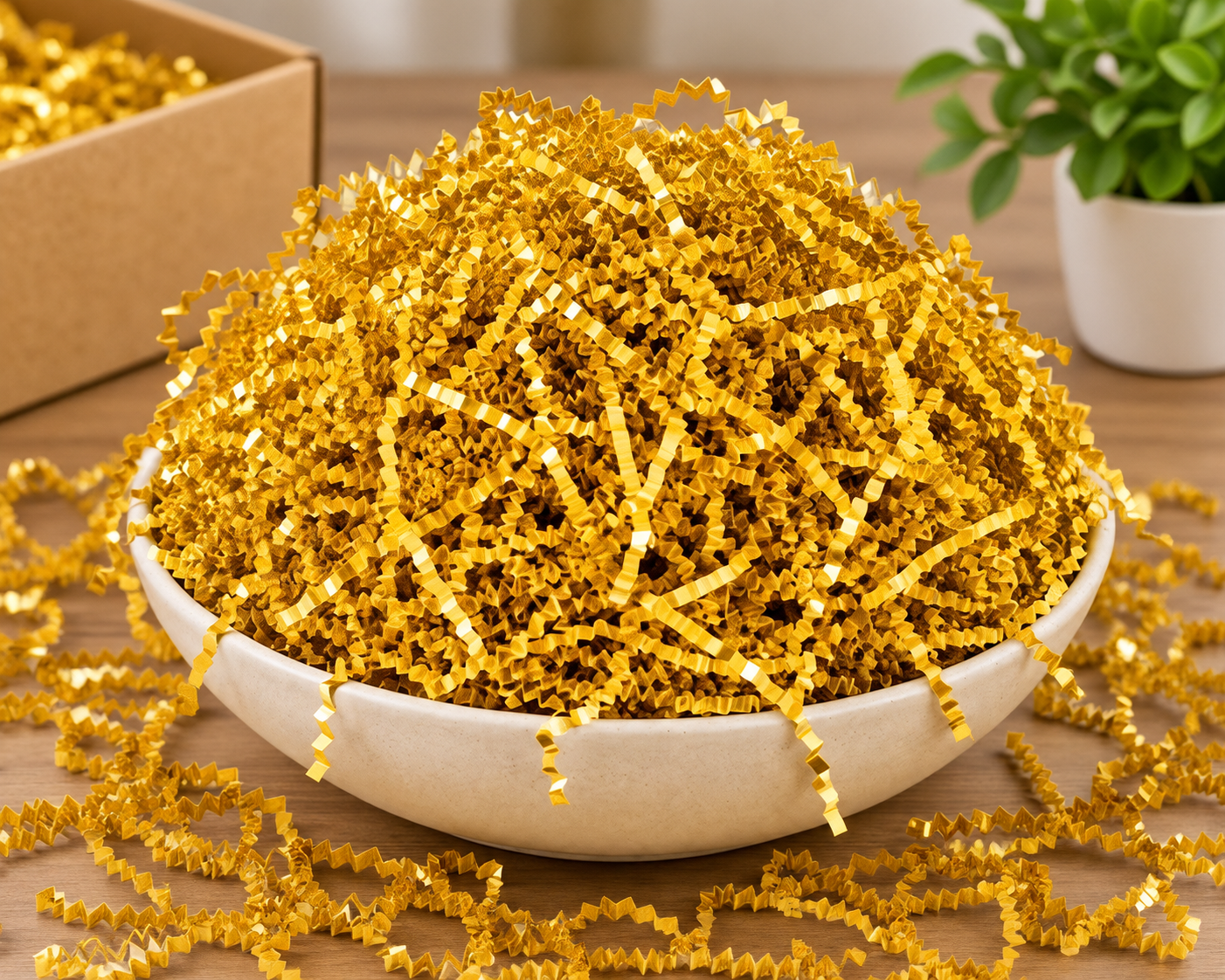 Gold Shredded Paper for Gift Box Packaging Filler