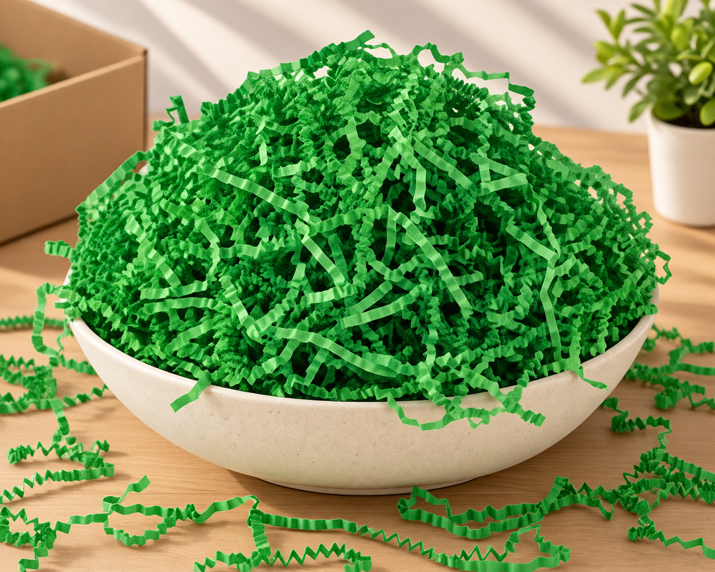 Green Shredded Paper for Gift Box and Packaging Filler