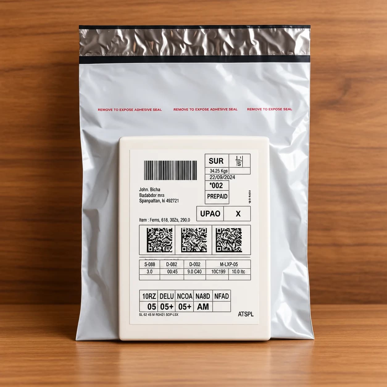 Plain Tamper Proof Courier Bag with Pocket for Shipping and Packaging